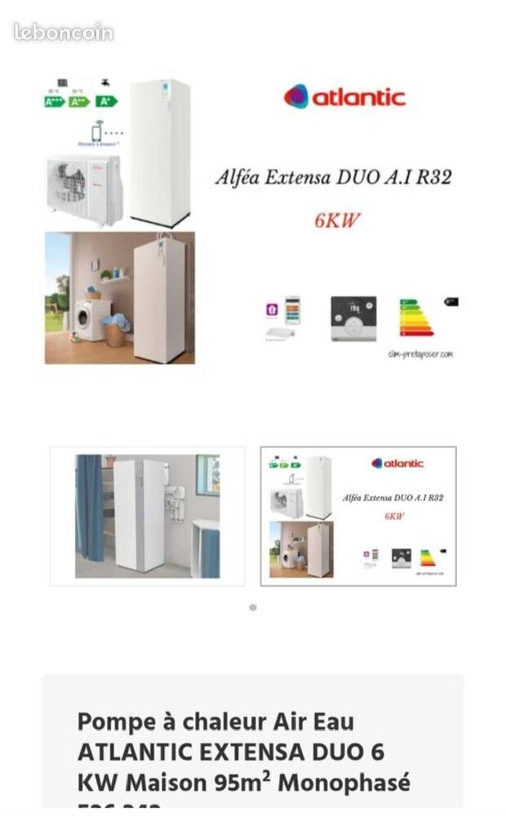 pompe a chaleur atlantic neuve 6kw Electroménager
