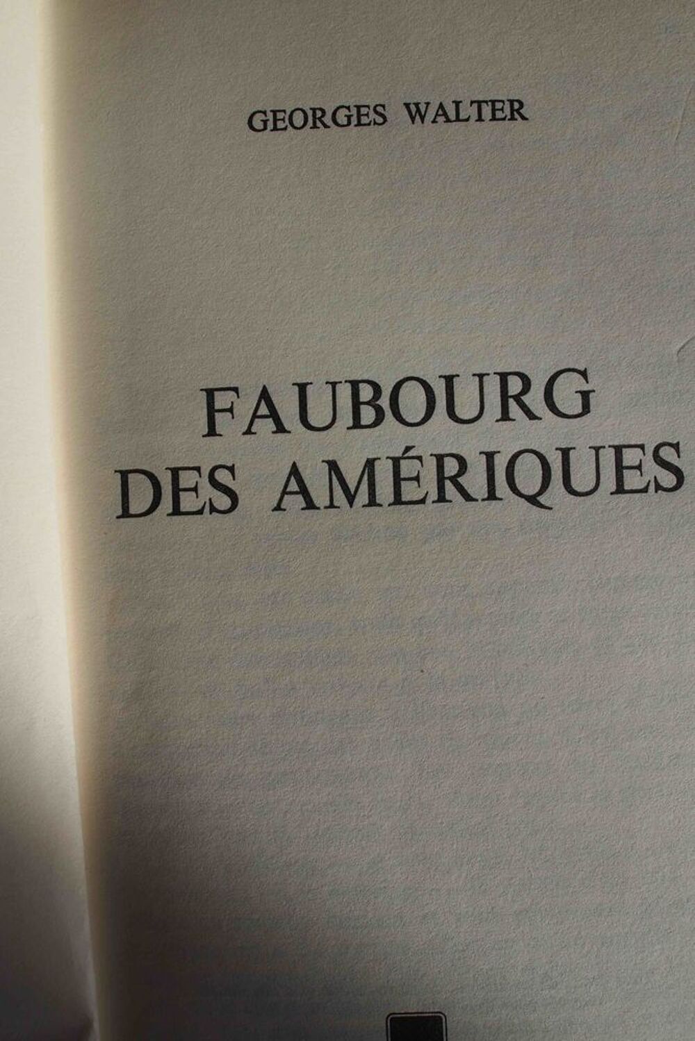 Faubourg des Am&eacute;riques - Georges WALTER, Livres et BD