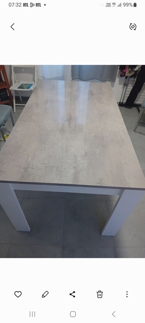 Table rectangulaire plateau gris 150 Entressen (13)