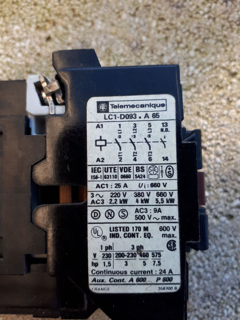 CONTACTEUR TELEMECANIQUE LC1 D 093 (126) Bricolage