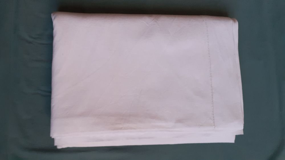 Drap blanc ancien lit 2 places Bricolage