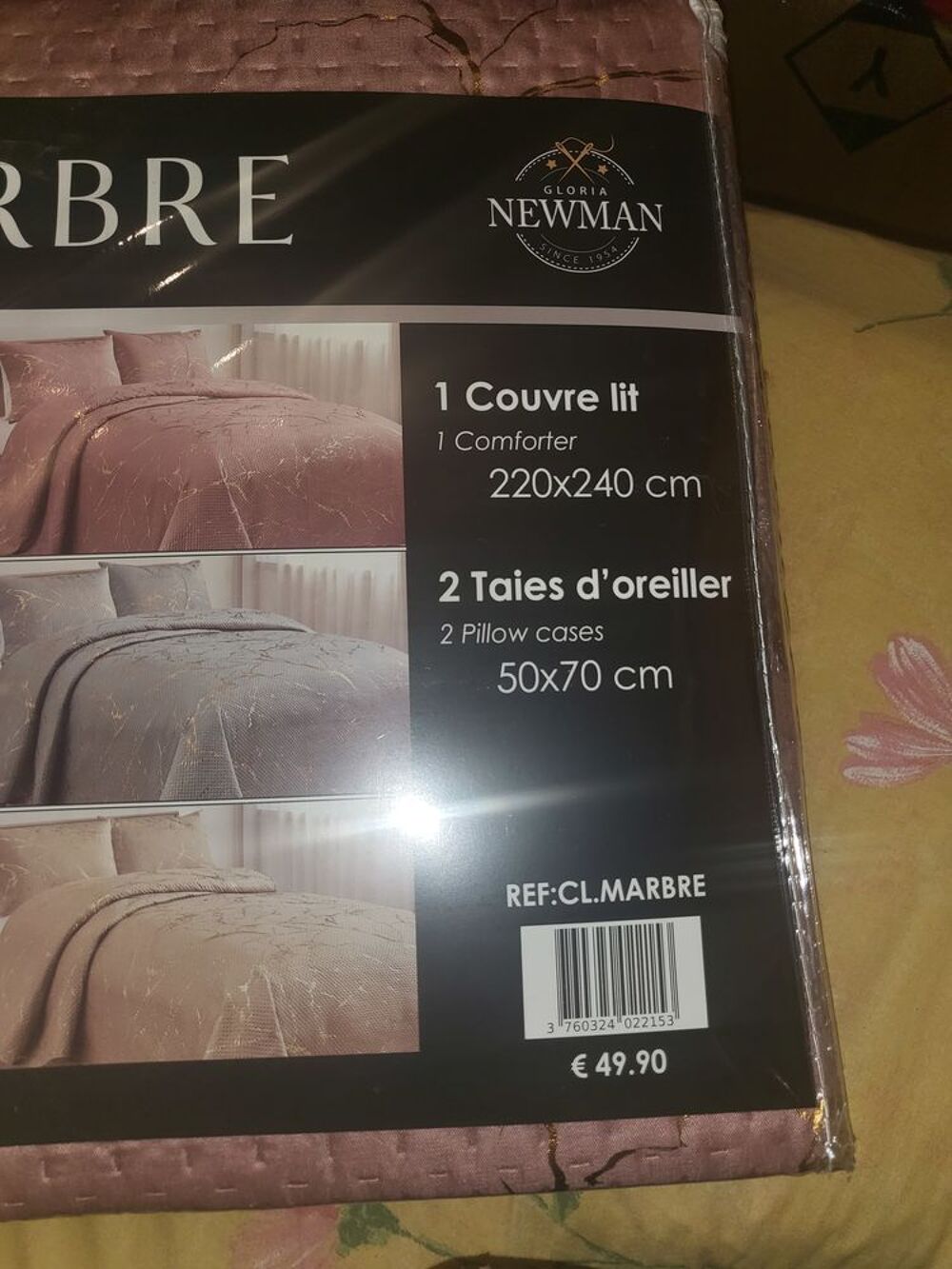 Couvre lit 2personne + 2taie d'oreiller neuf Maroquinerie
