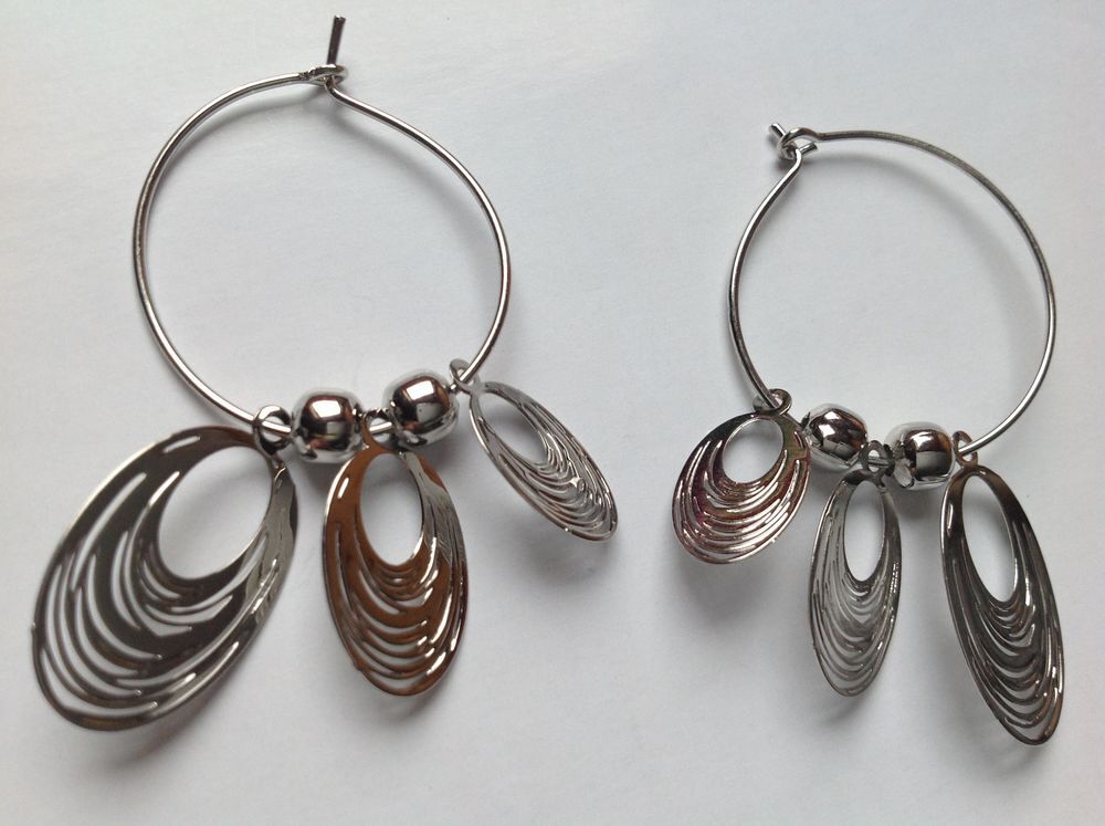 BOUCLES OREILLES ARGENT&Eacute; 3 TAILLE OVALE Envoi Possible Bijoux et montres