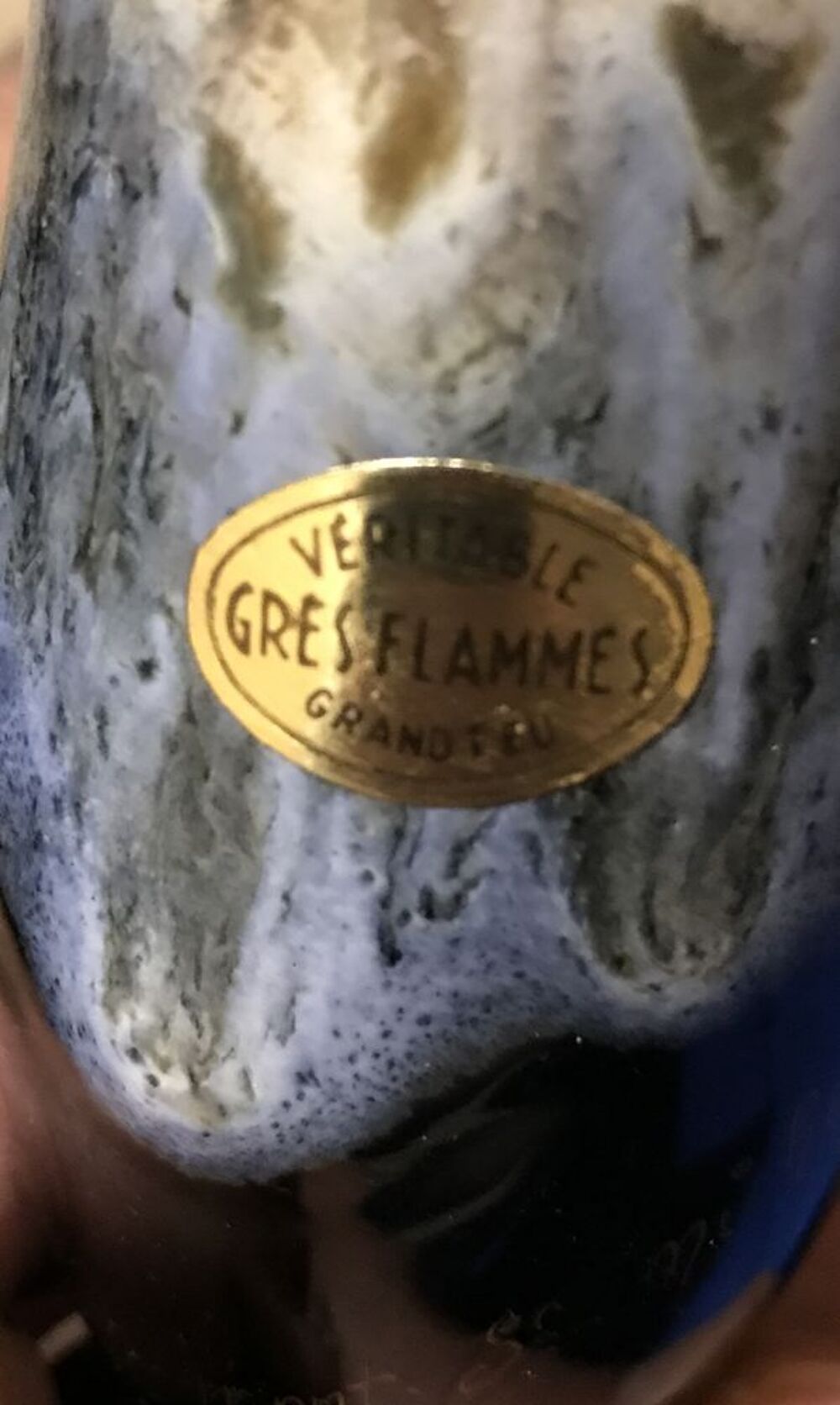 vase ancien en gr&egrave;s flamme vintage Décoration