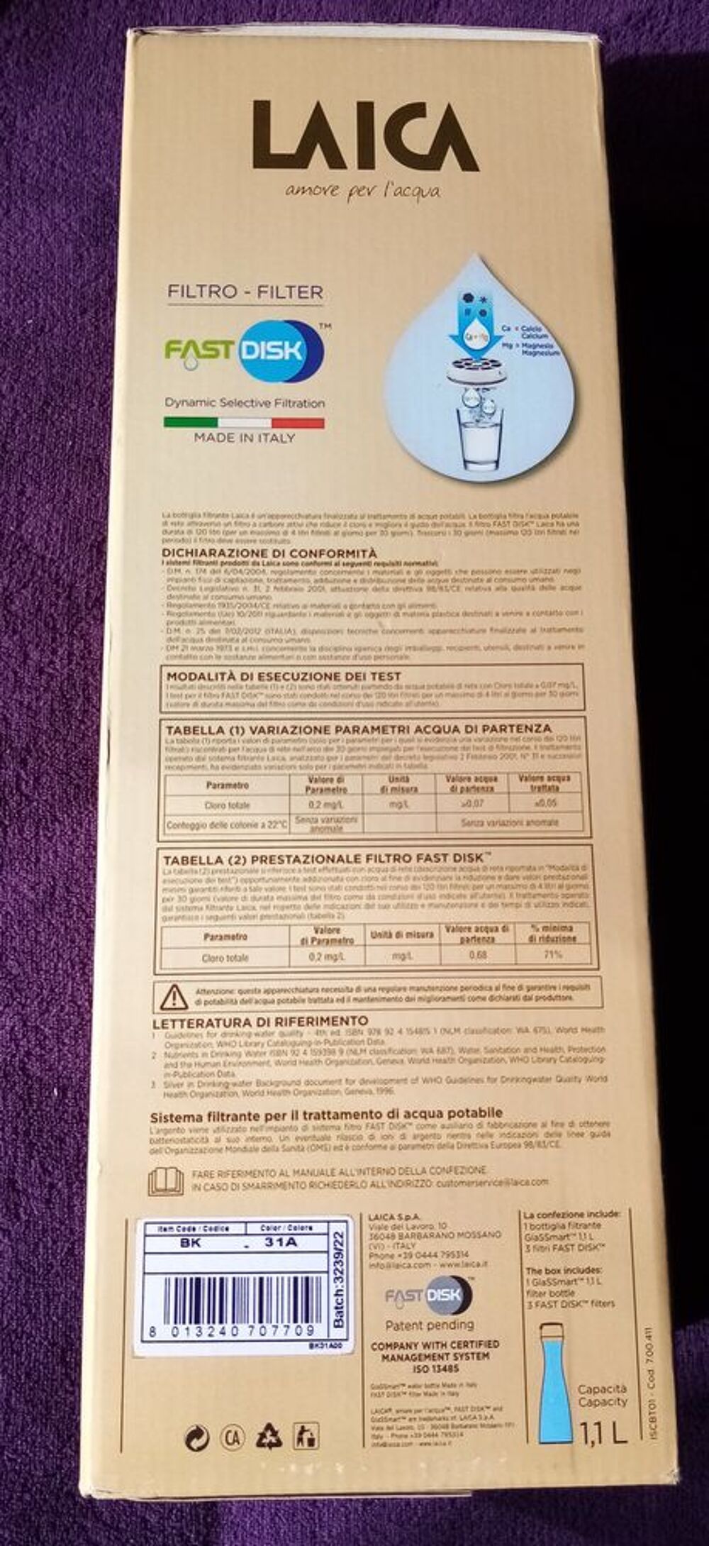 Bouteille filtrante instantan&eacute;e, EN VERRE Cuisine