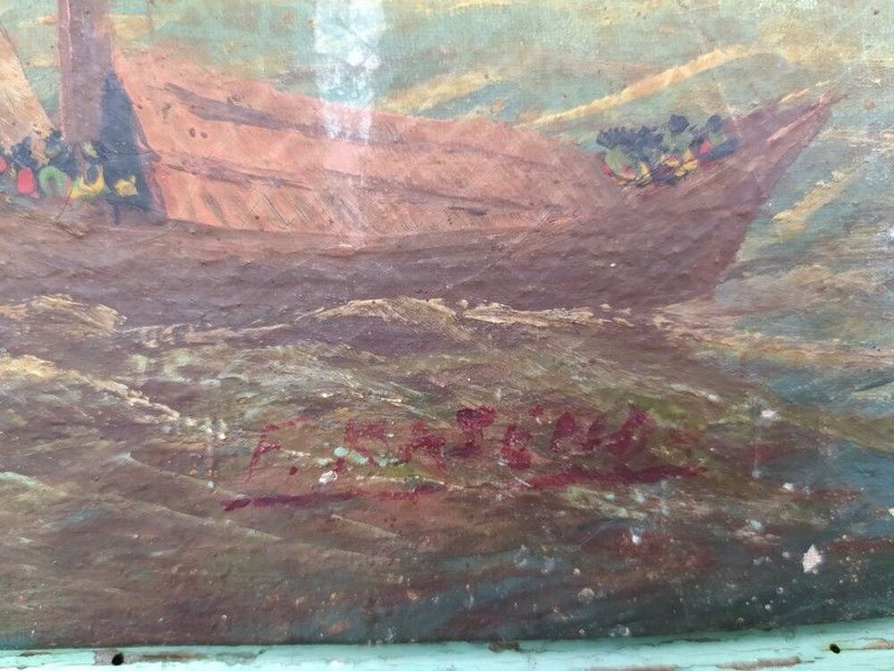 Tableau Marine Africaniste Orientaliste Sign&eacute; F. Kapello 