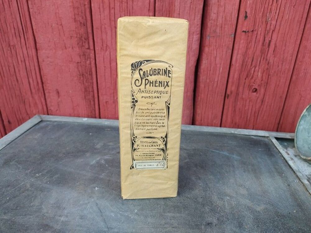 Ancienne Bouteille Antiseptique Salubrine Ph&eacute;nix Pharmacie 