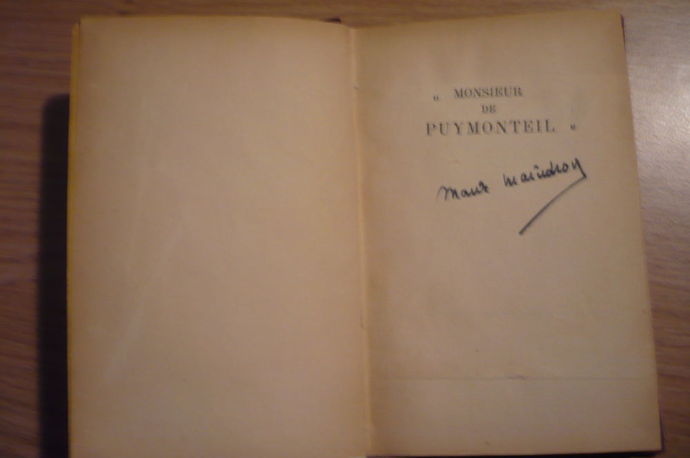 MONSIEUR DE PUYMONTEIL de Marie MAINDRON (1938) Livres et BD