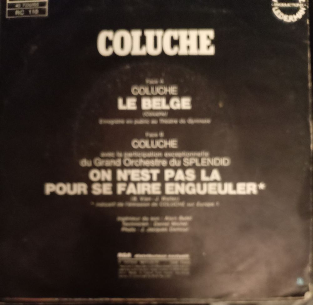 COLUCHE / 3 X DISQUES VYNIL 33 ET 45 TOURS CD et vinyles