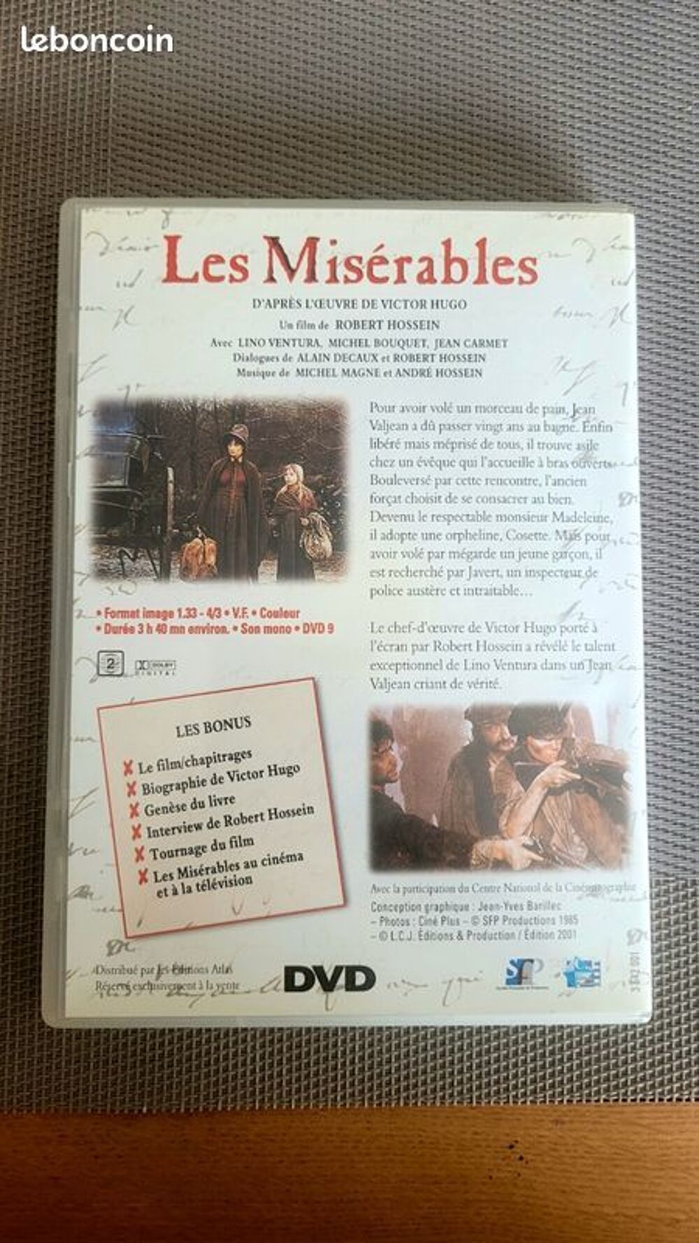 Dvd Les Mis&eacute;rables Lino Ventura CD et vinyles