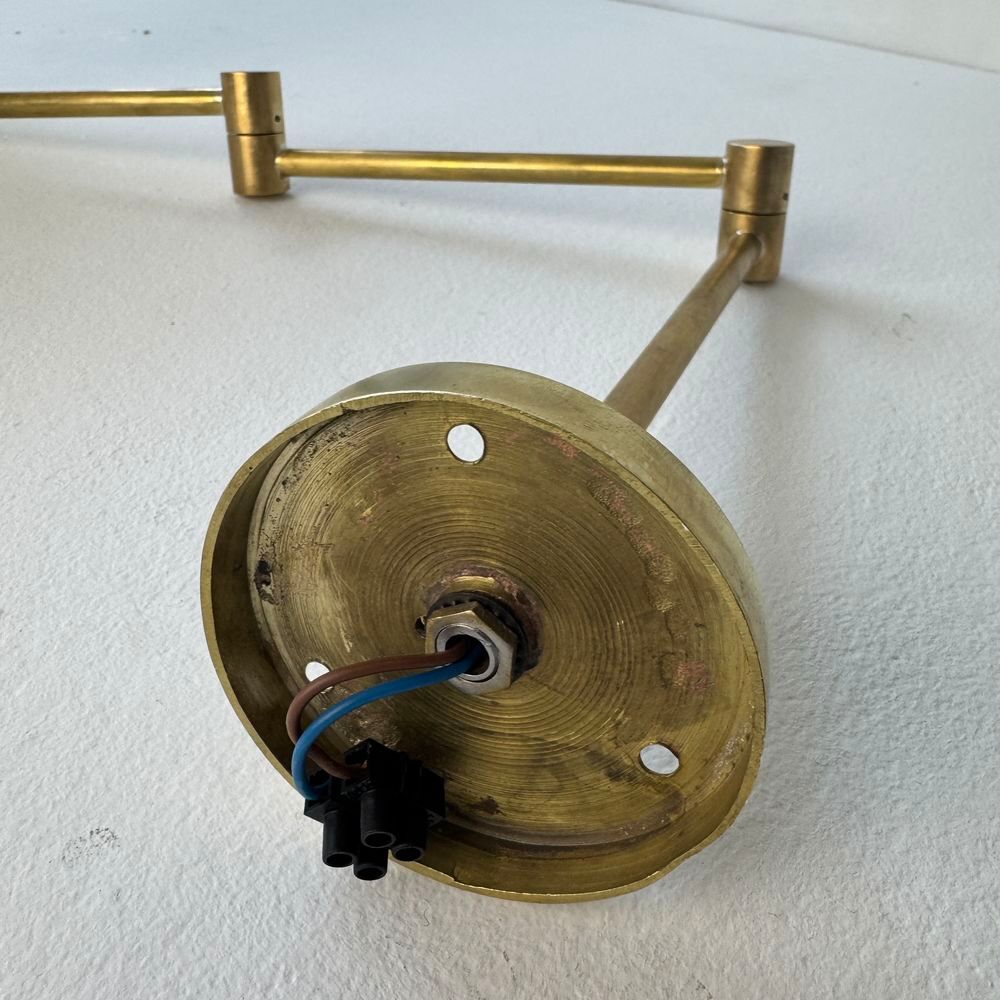 ANCIENNE LAMPE POTENCE LAITON &amp; OPALINE VINTAGE
D�coration