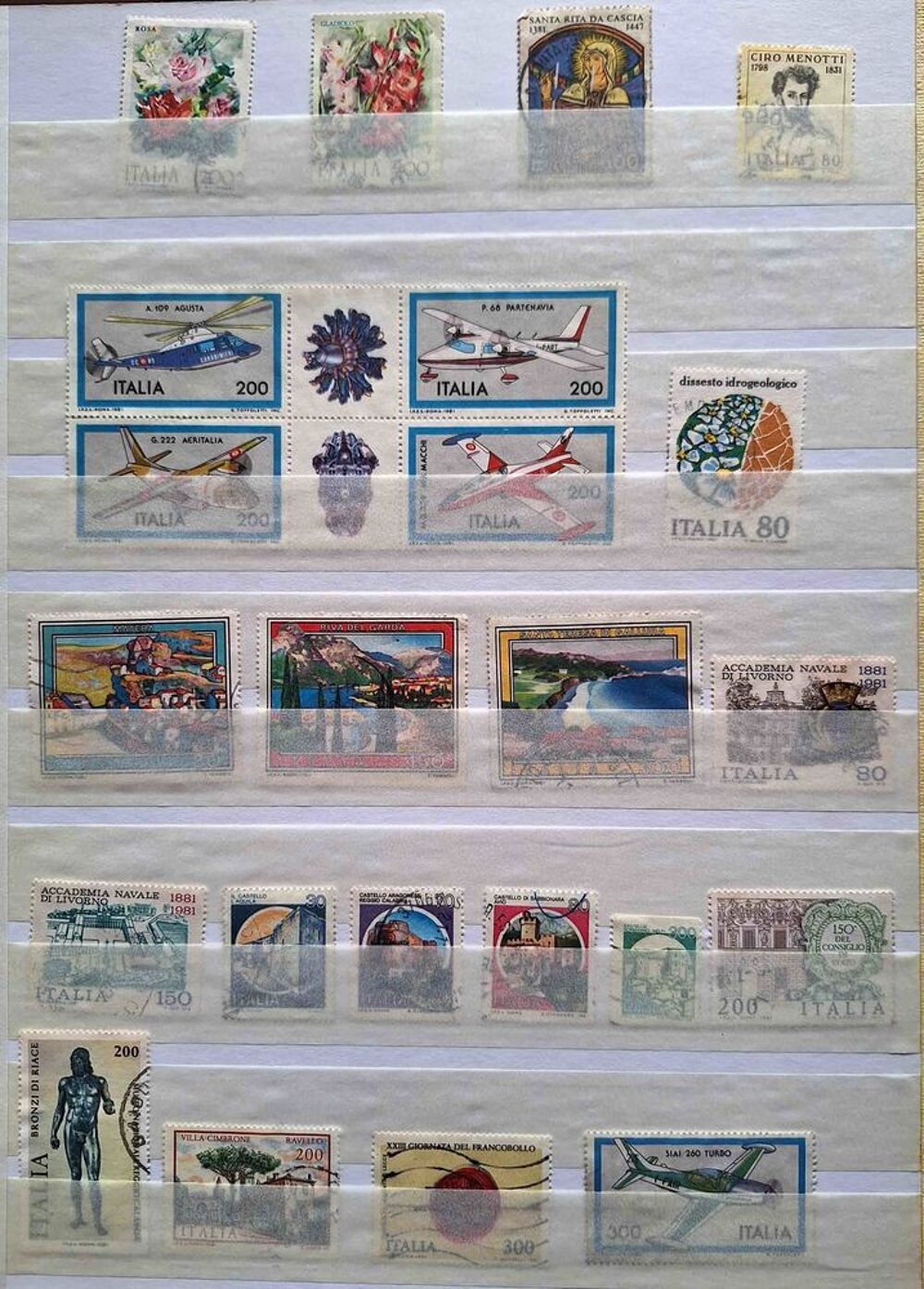S&eacute;rie de timbres de collection d'Italie bis 