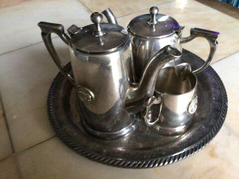 Service a café / thé / métal  argenté / qualité 5 pieces 130 Tournan (32)