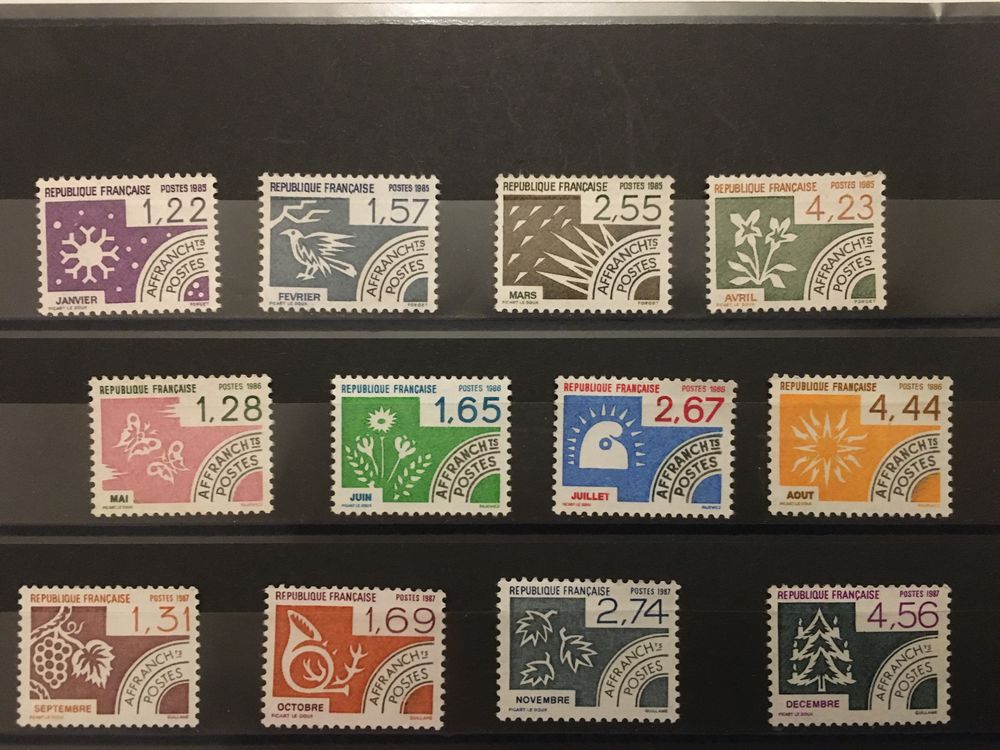 Timbres de France Neufs ** PREOBLITERES 1985 &agrave; 1987 