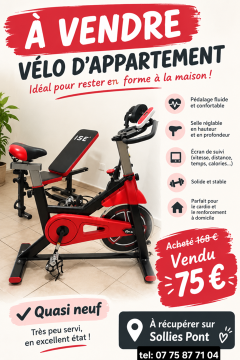 velo d'appartement 75 Solliès-Pont (83)