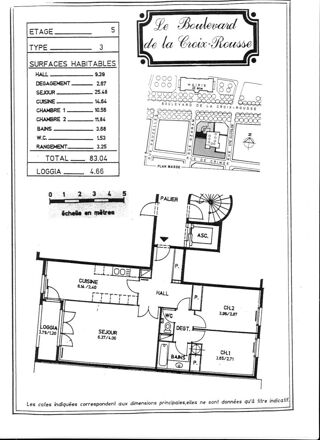  Appartement � louer 3 pi�ces 82 m� Lyon