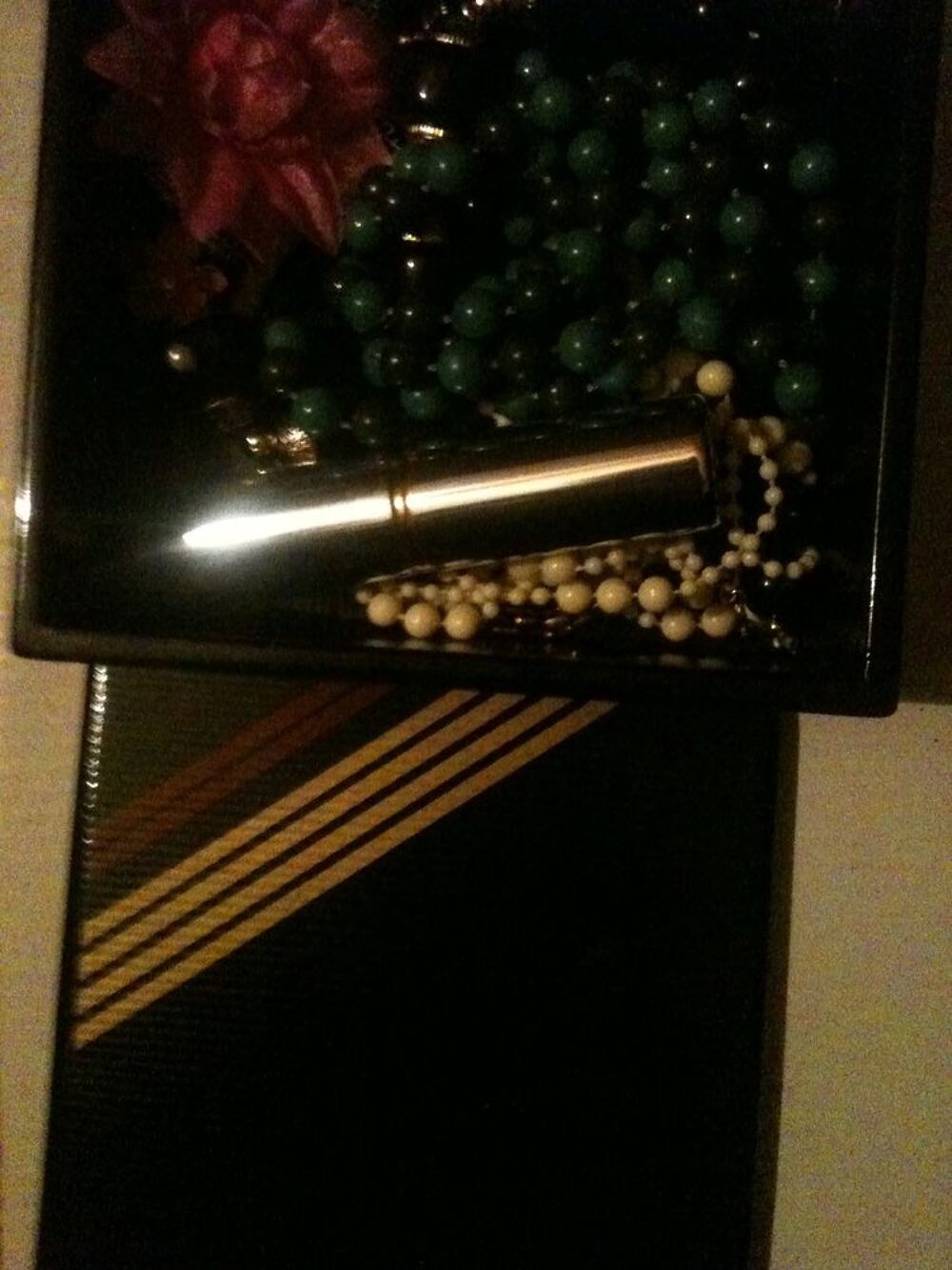 Coffret bo&icirc;te bijoux ou vide-poche Japon noir et or Décoration
