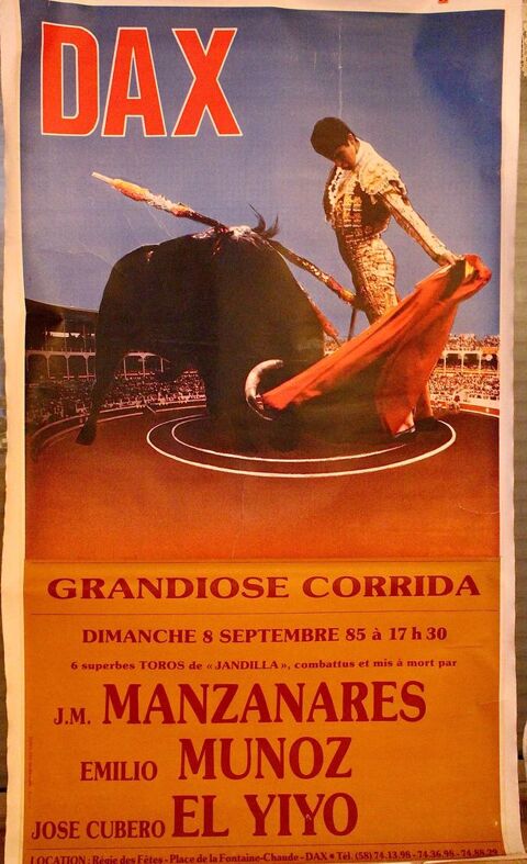 AFFICHE COLLECTOR :   DAX 8/09/1985      EL YIYO   300 Anglet (64)