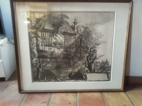 Gravure Antique Encadrée Paysage Classique 1690 Marseille 2 (13)
