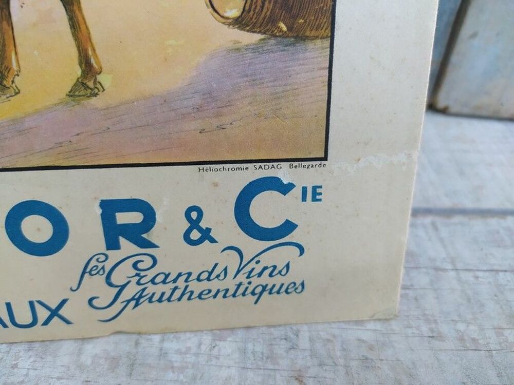 Ancien Carton Publicitaire Vins Bordeaux A. Delors et Cie 