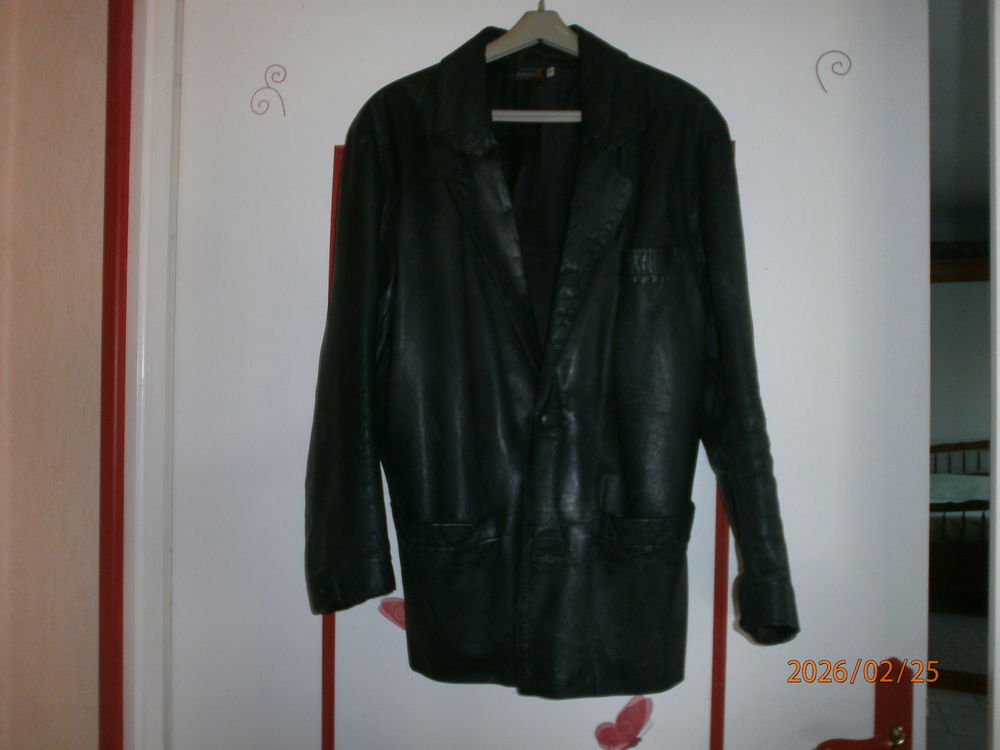 Veste cuir noir T . L Vêtements