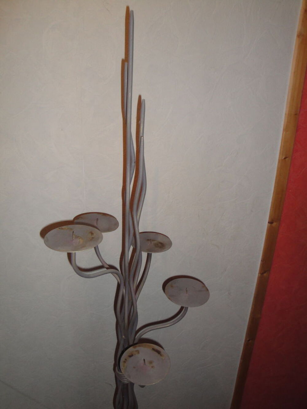 deux chandeliers fer marron effet vieilli Meubles