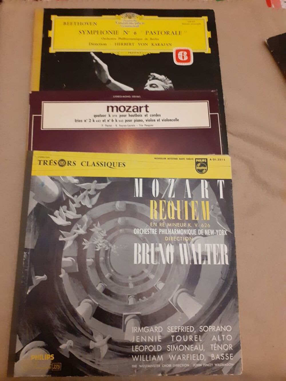 3 disques Vinyle 33 Tours Mozart CD et vinyles