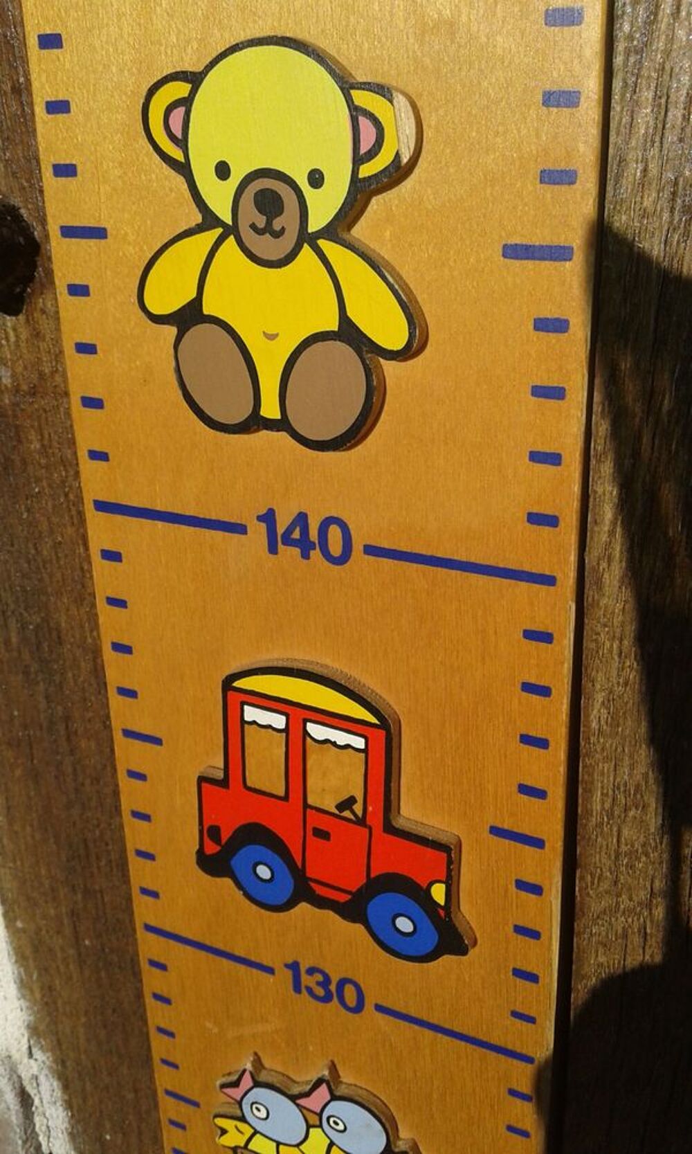 Vintage toise enfant bois 70 &agrave; 160 cm Puériculture