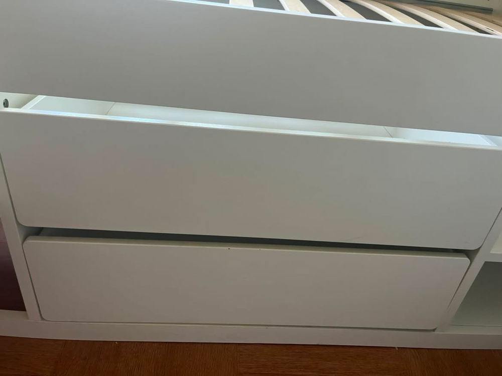 IKEA Cadre lit av rangt+sommier &agrave; lattes, blanc, 90&times;200 cm Meubles