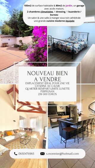  Maison  vendre 3/4 pices 105 m Perpignan