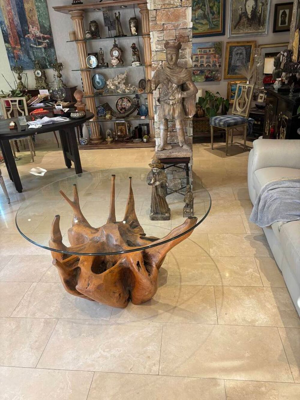 Table en racine et verre Meubles