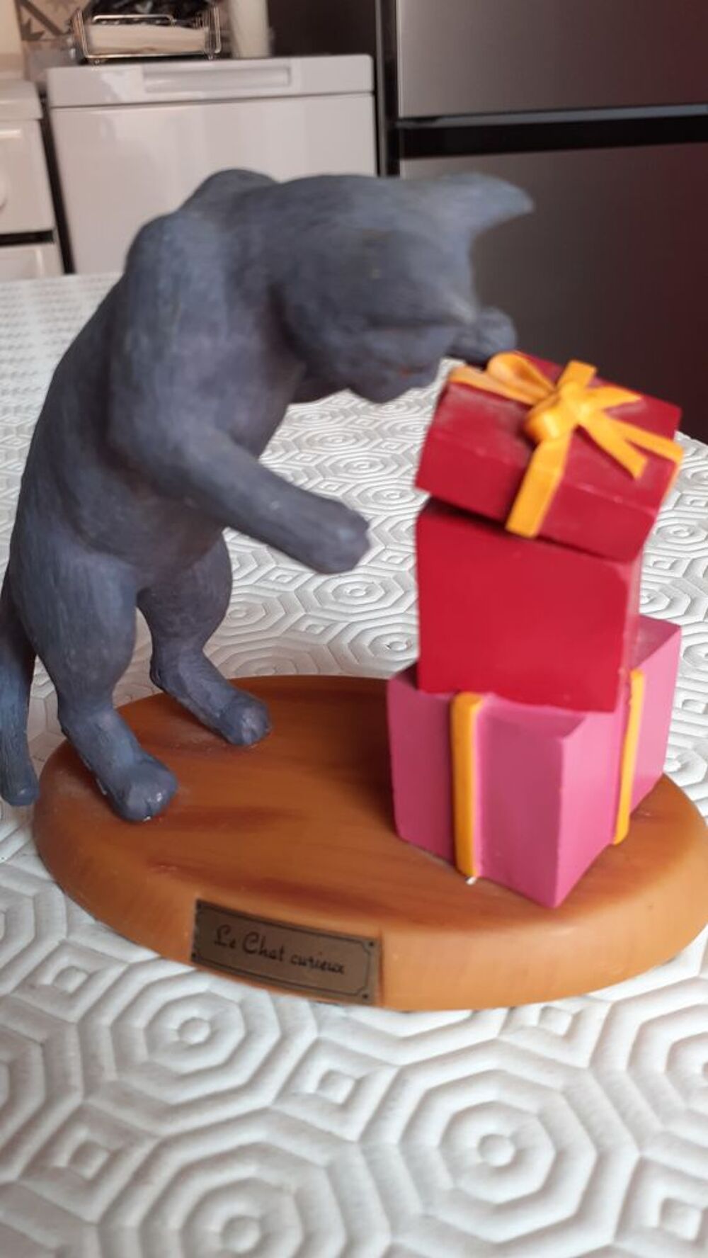 4 statuettes chats D�coration