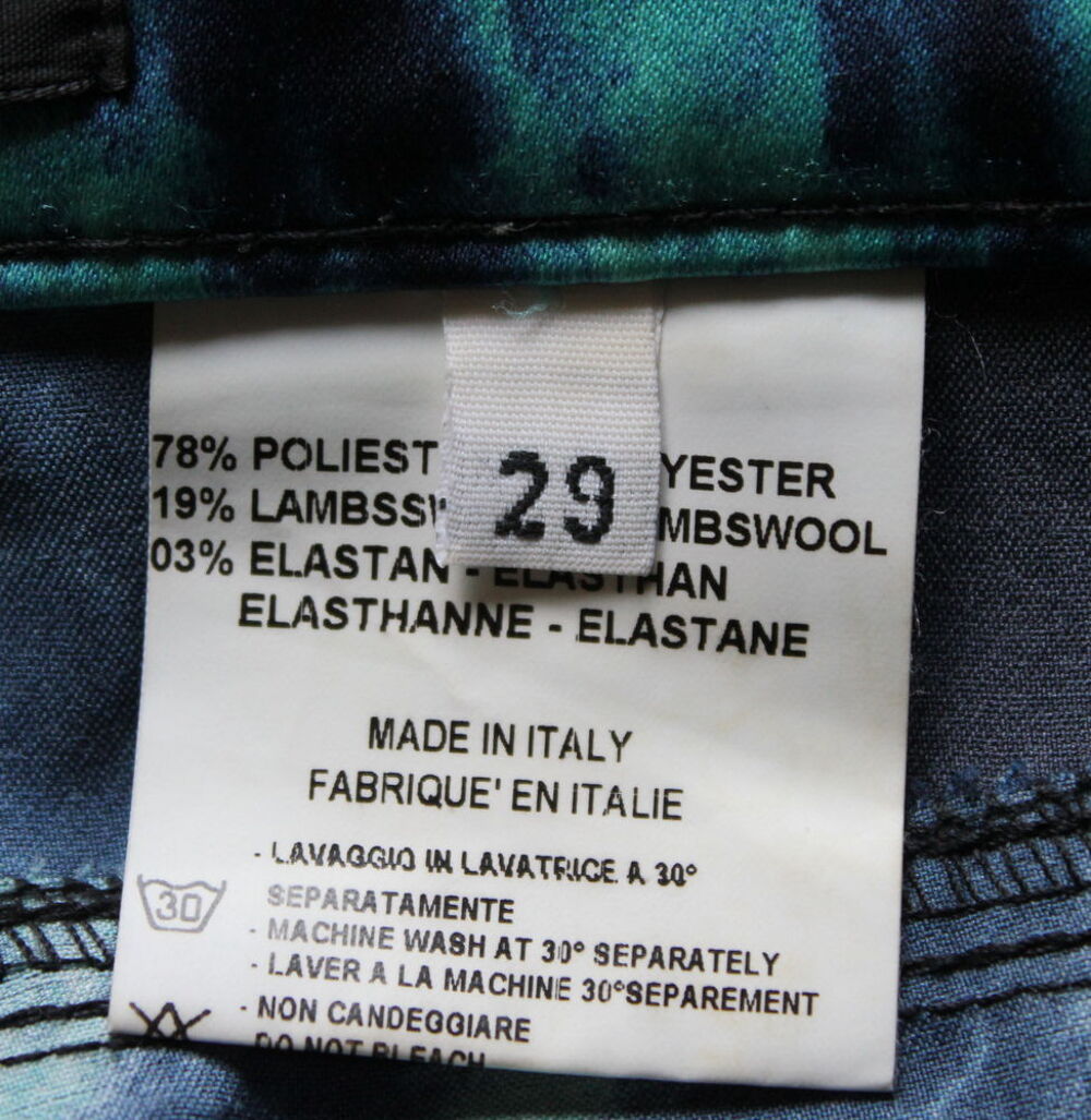 Pantalon z&egrave;bre bleu VERSACE T.29 IT
soit 36/38 max Vêtements