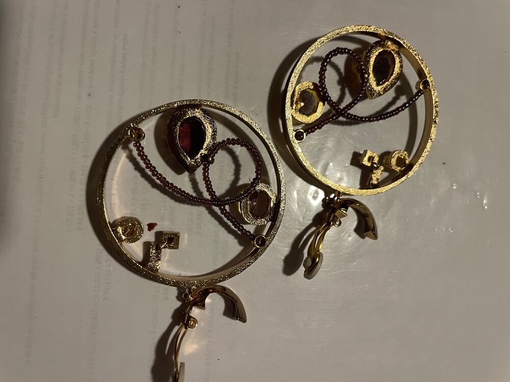 BO Clip dor&eacute;e/pendant strass/enfilage / cercle dor&eacute; ANTIGONA Bijoux et montres