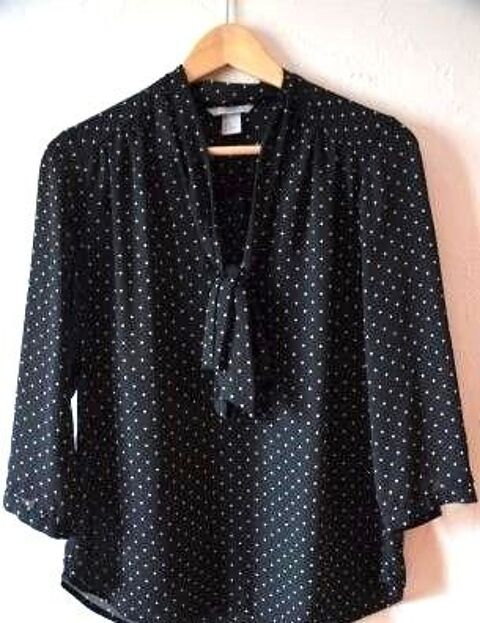 Tunique chic noire  pois blanc H&M  - T 40 14 Domart-en-Ponthieu (80)