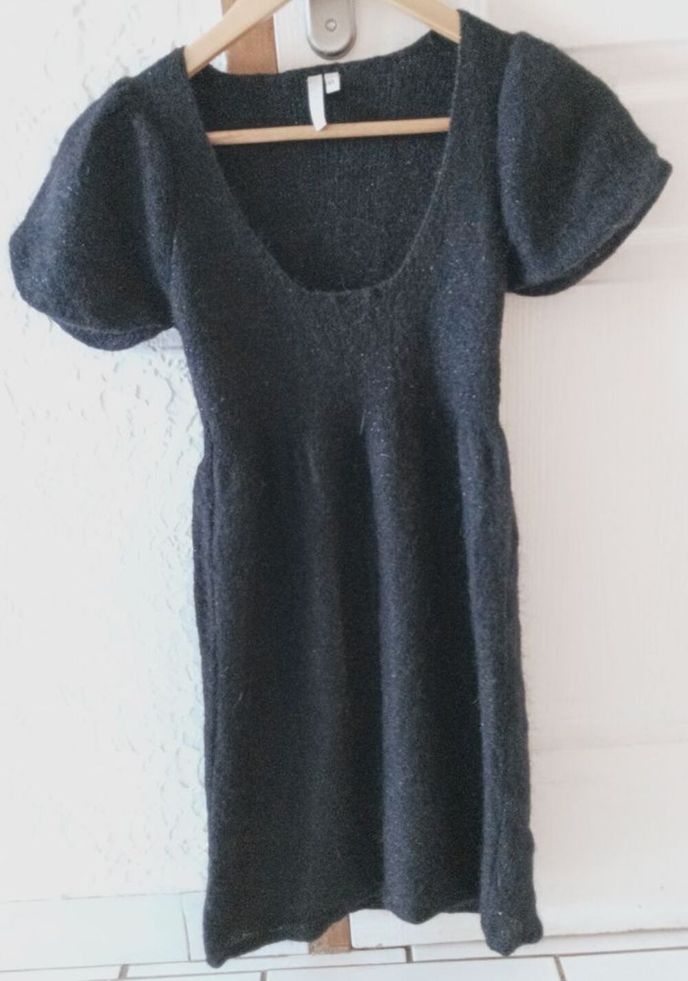 robe mi-longue manches courtes noir mohair taille XS iro neuf Vêtements