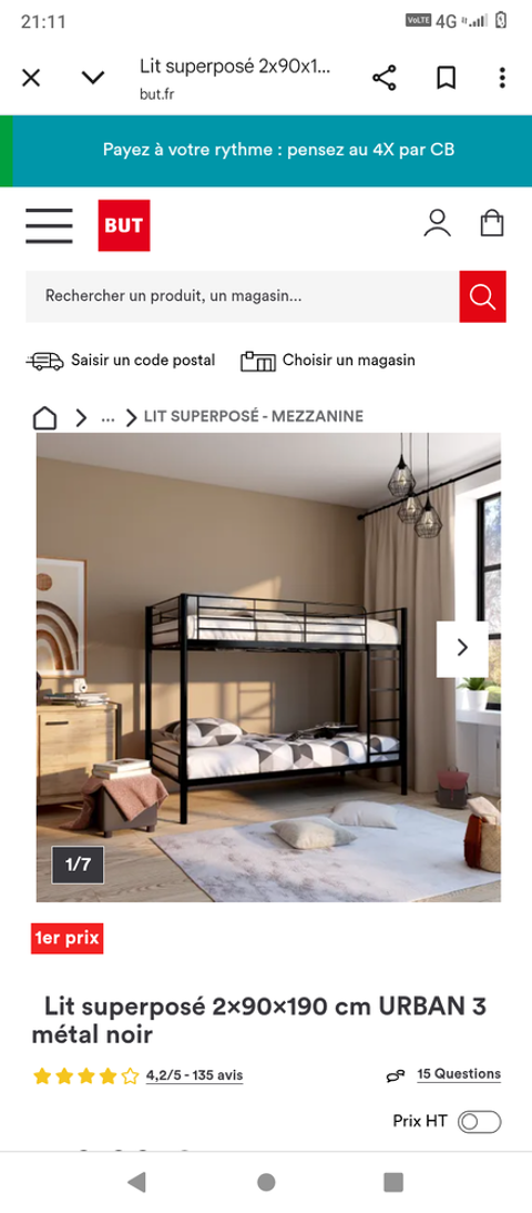 2 lit noir en métal 30 Balazé (35)