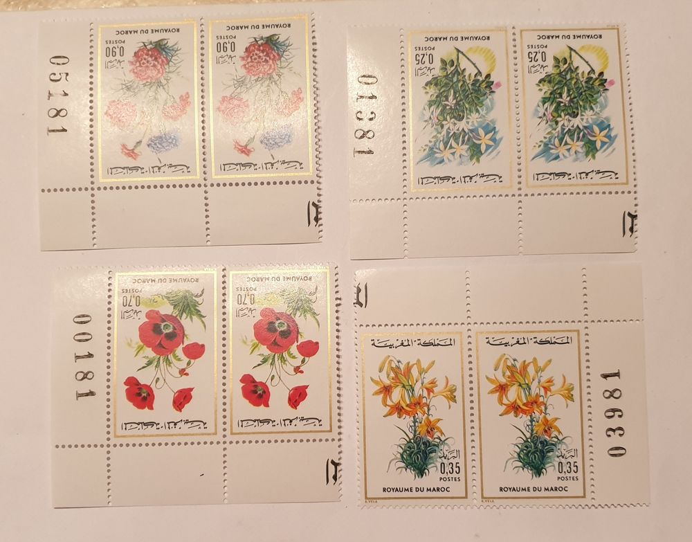 Timbre maroc 1975 les fleurs neuf avec gomme 