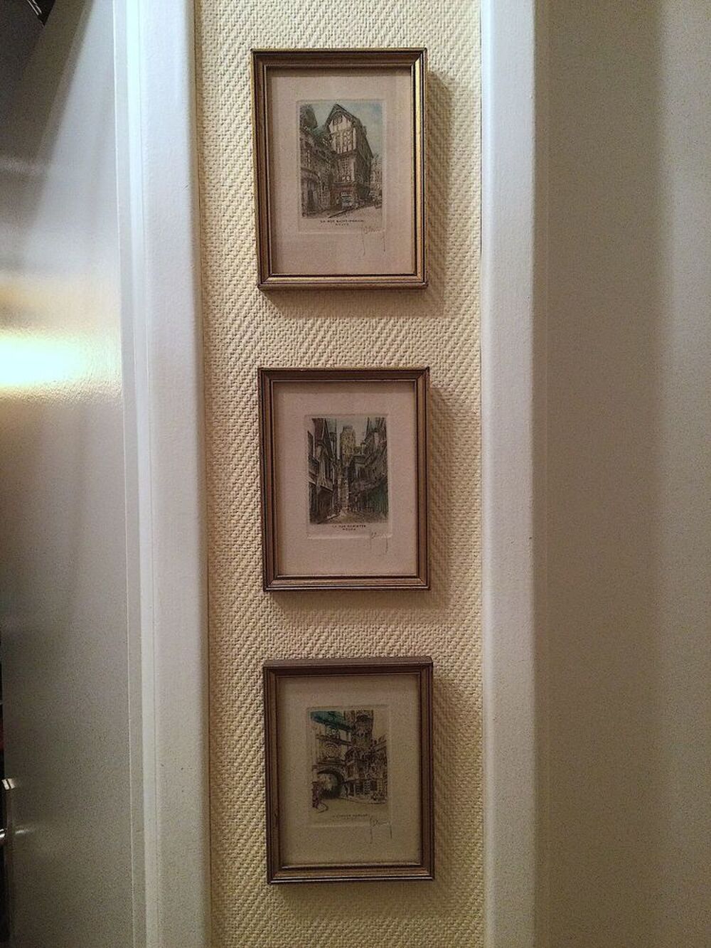 Rouen, petites gravures color&eacute;es. Décoration