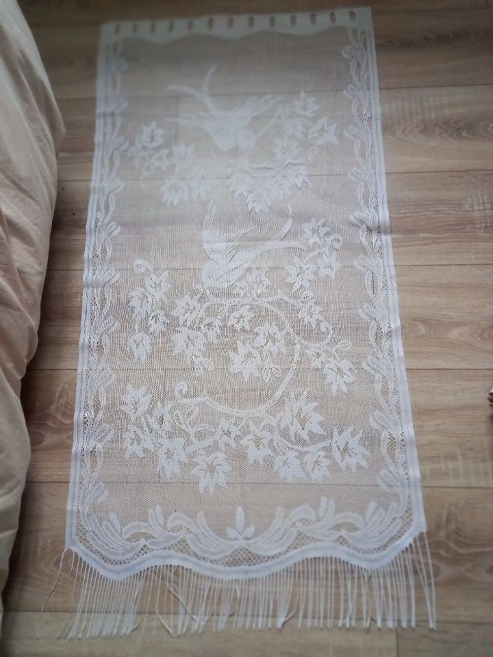 Paire de rideaux blanc "les oiseaux" 60 x 120 cm Décoration