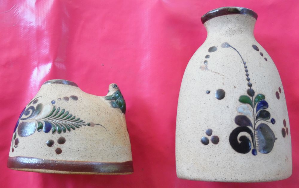 Poteries du Mexique sign&eacute;es NETZI MEX T et NETZI MEX O Décoration