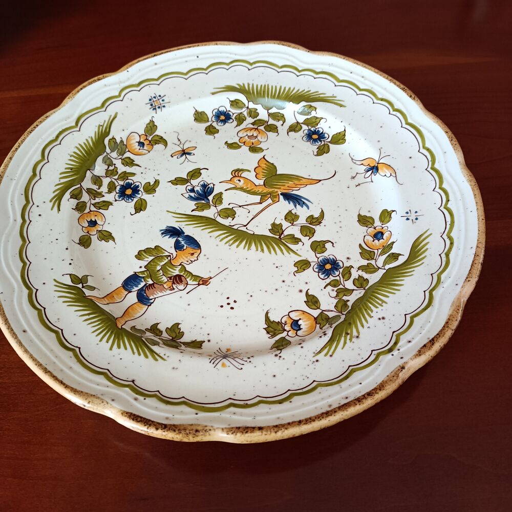 Assiette D&eacute;corative Style Ancien Moustier Décoration