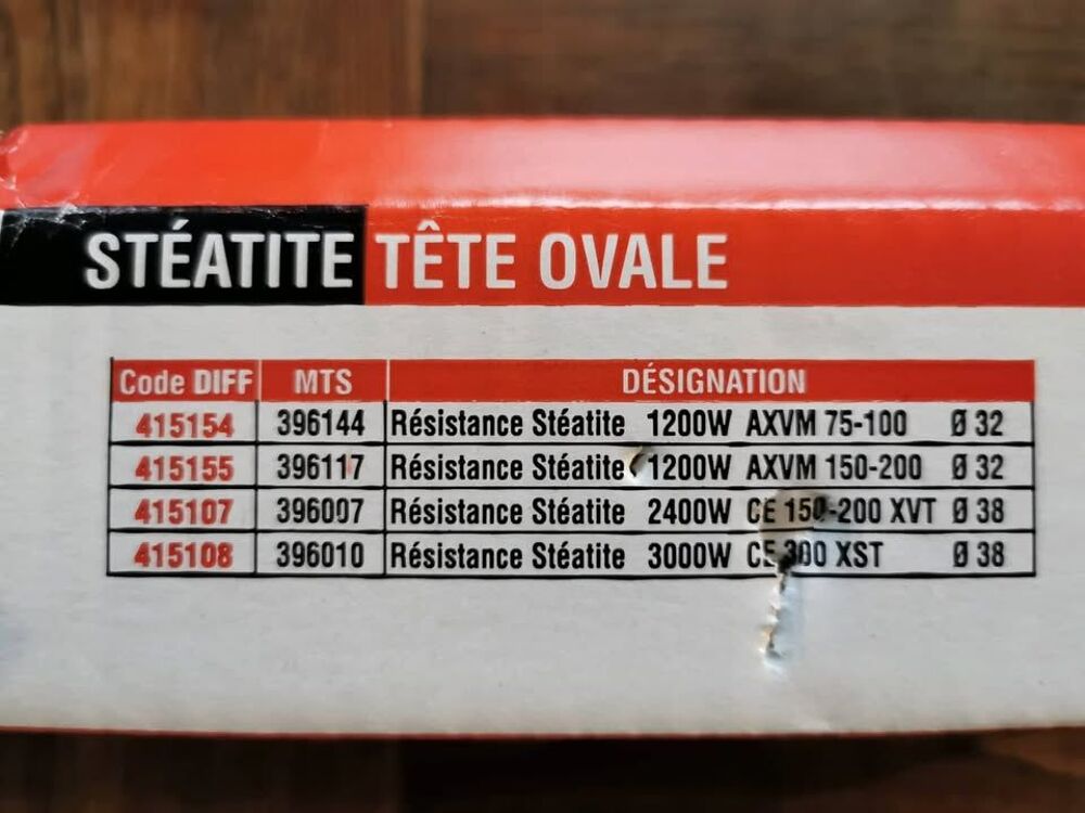 R&eacute;sistance chauffe-eau 3000W Electroménager