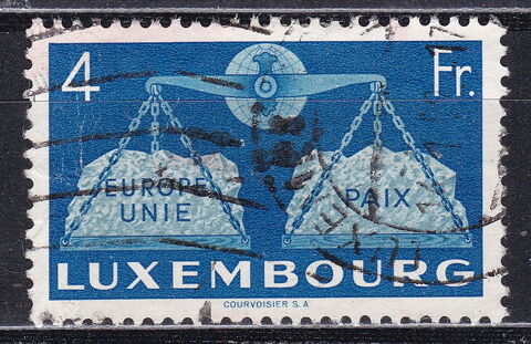 Timbres EUROPE-LUXEMBOURG 1951 YT 448  9 Lyon 5 (69)