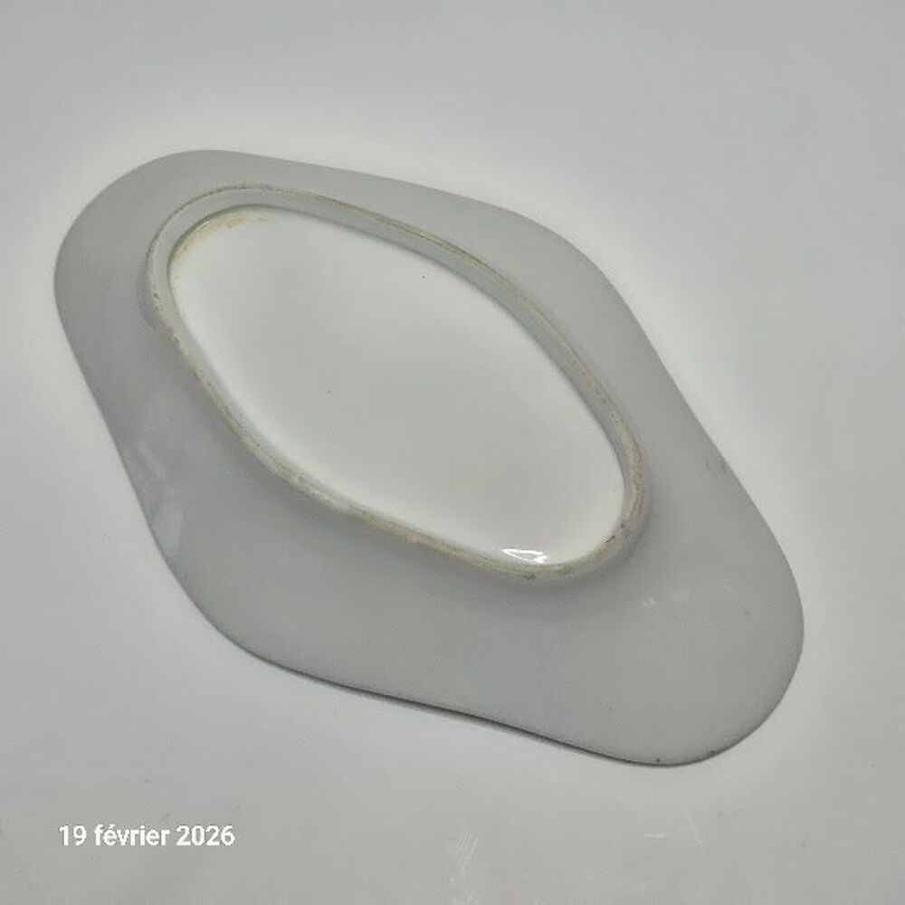 Vide poche, petit plat ovale en porcelaine blanche Décoration