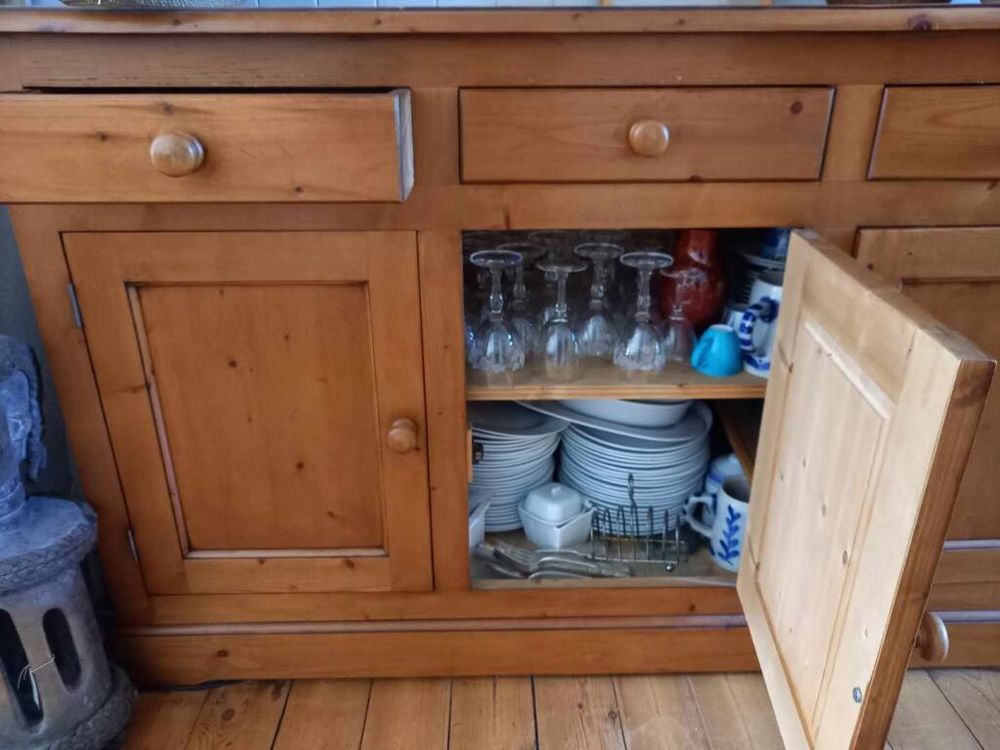 Buffet bas de style anglais, bois blond Meubles