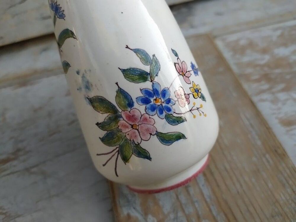 Vase Soliflore D&eacute;cor Fleurs Insectes &Eacute;mile Tessier Malicorne Décoration