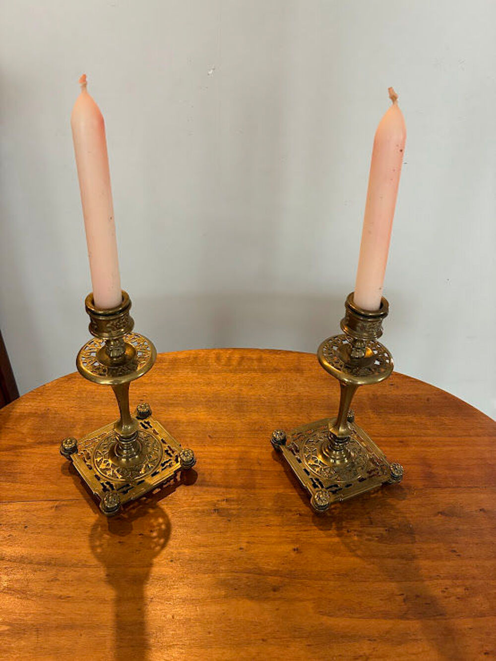 Paire de Bougeoirs, anciens 19e Si&egrave;cle&nbsp;Prachthauser Décoration