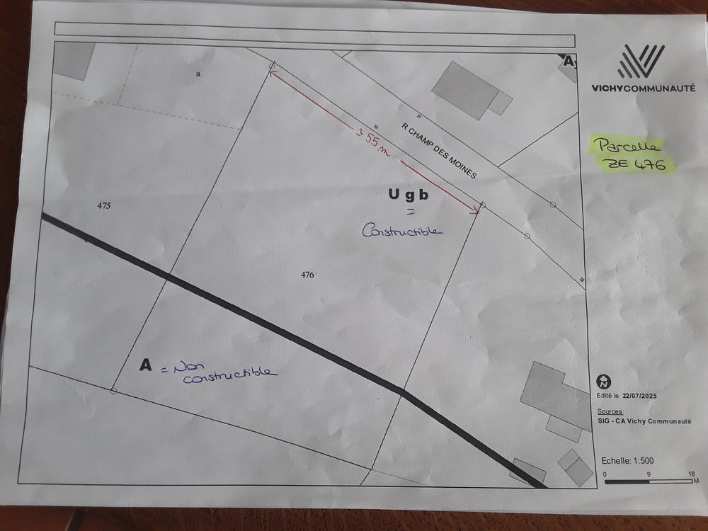 Vente Terrain terrain constructible Abrest