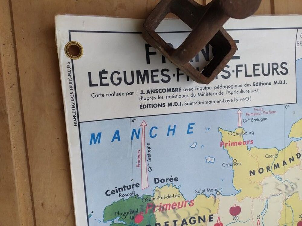 Carte Scolaire France L&eacute;gumes Fruits Fleurs / Cultures Indus 